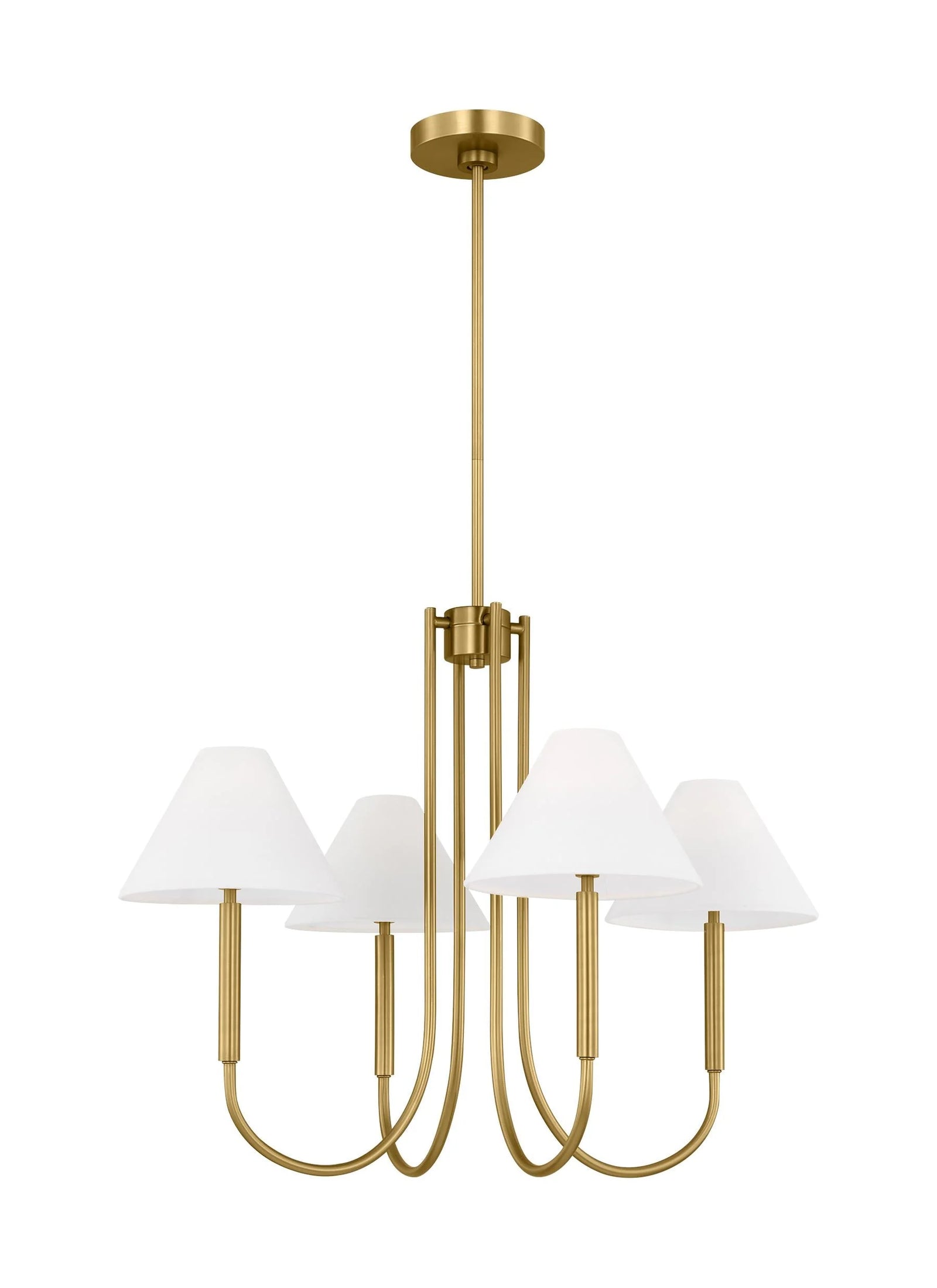 D&J Scott Porteau 4 Light Satin Brass Chandelier Lighting Affairs