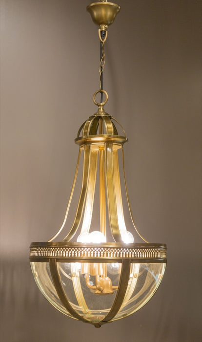 Vintage brass hanging shop lamp
