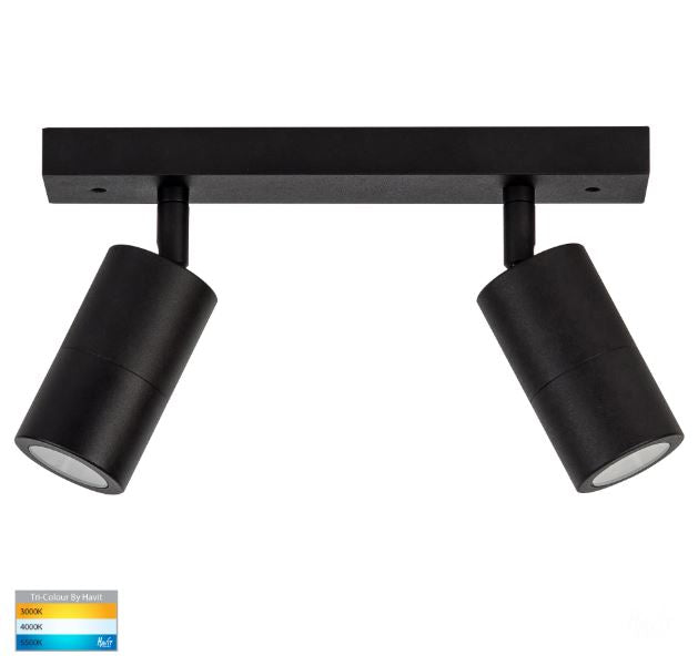 Tivah Black 2 Light TRI Colour LED Bar Light