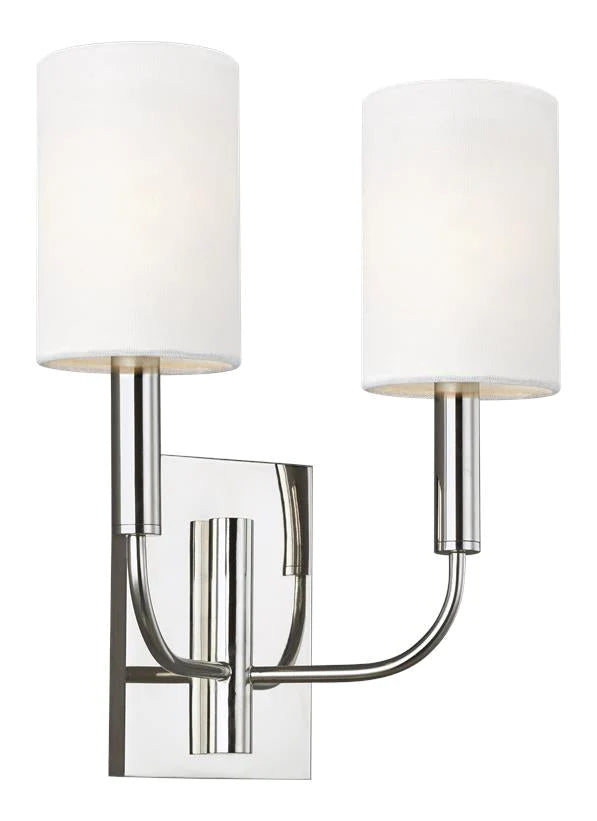 Ellen Degeneres Brianna 2 Light Polished Nickel Wall Sconce Lighting Affairs
