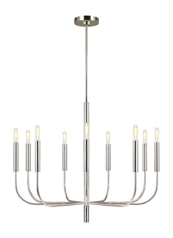 Ellen Degeneres Brianna 9 Light Polished Nickel Small Chandelier Lighting Affairs