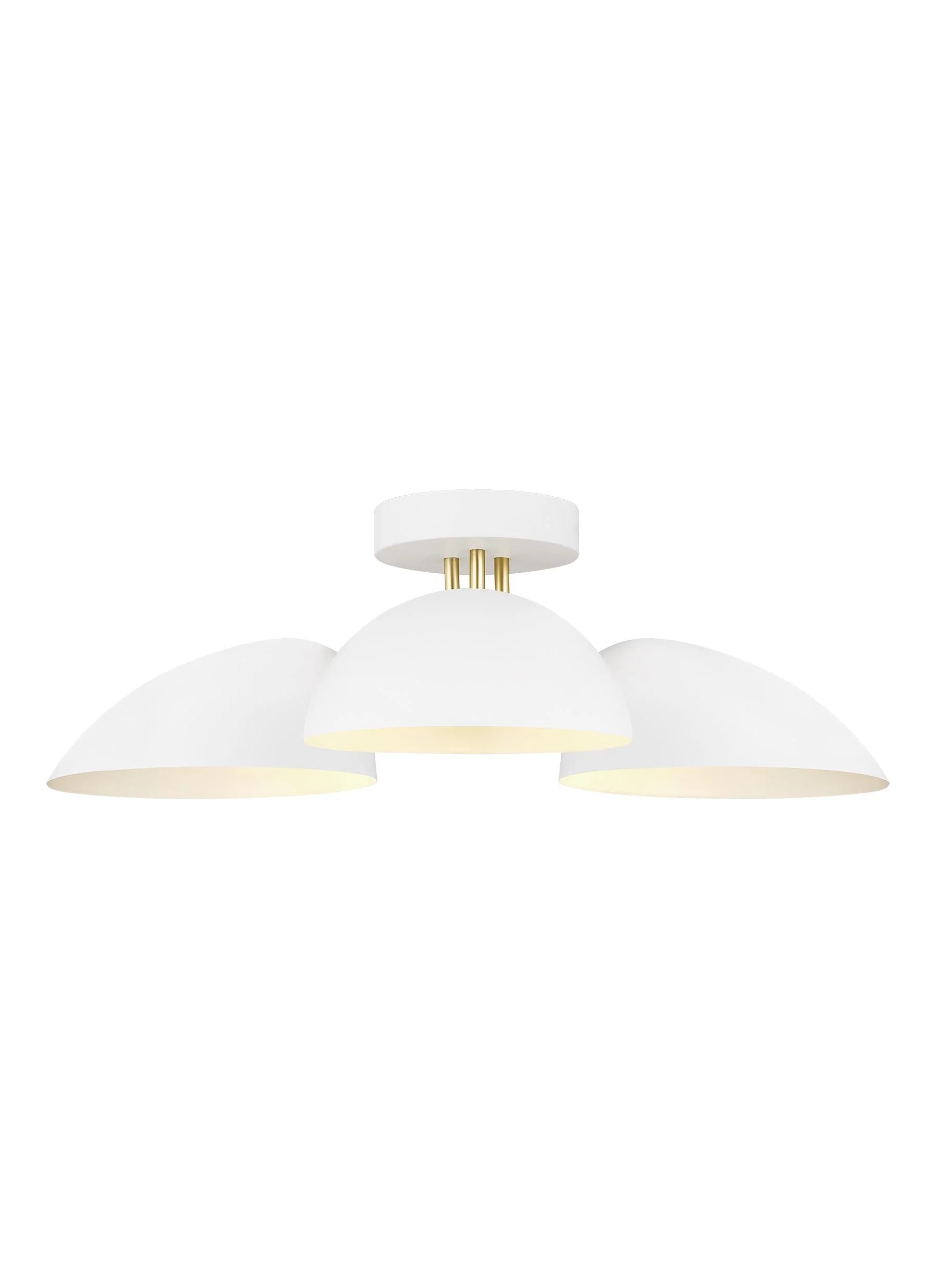 Ellen Degeneres Jane 3 Light White Semi-flush Mount Ceiling Light Lighting Affairs