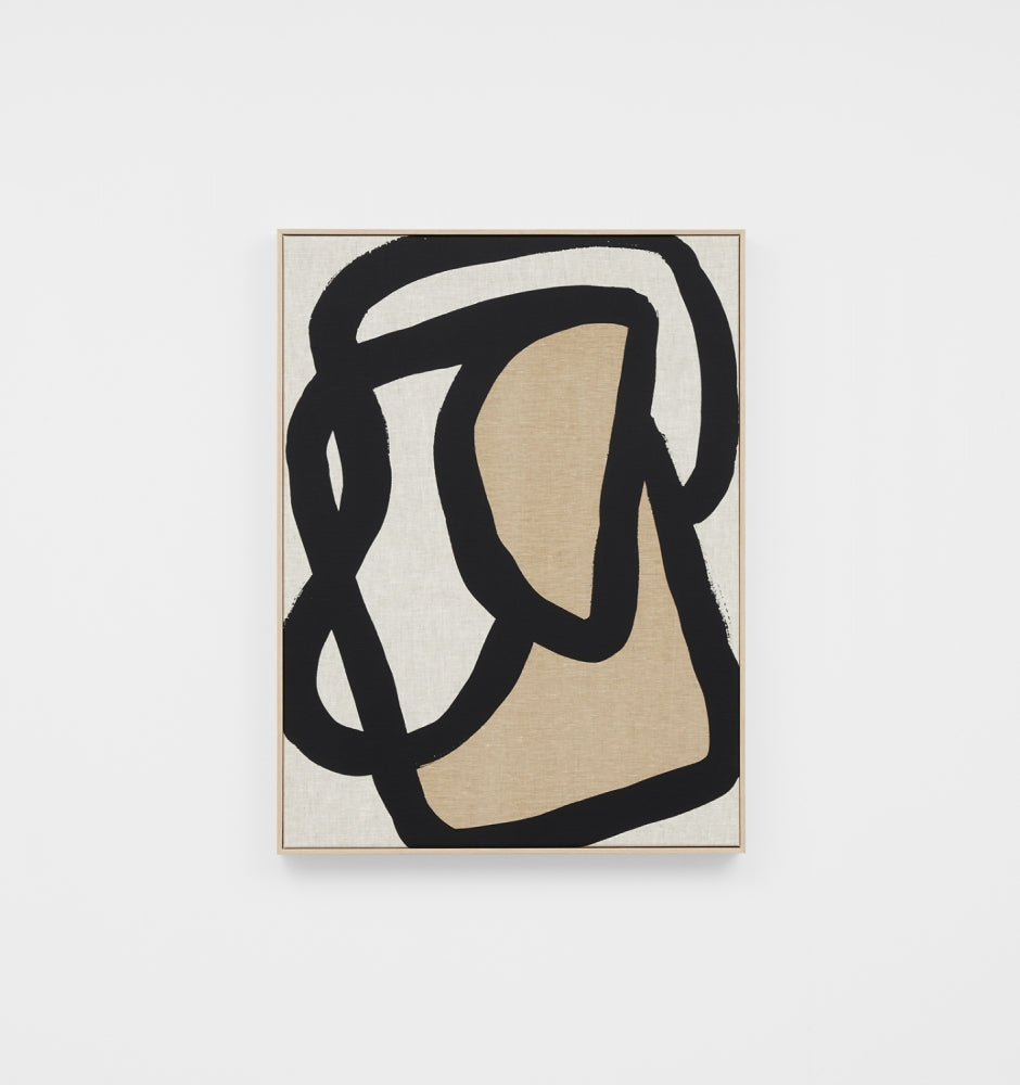 Entangled Black Neutral Framed Screenprint