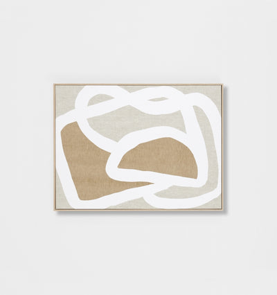 Entangled White Abstract Framed Screenprint