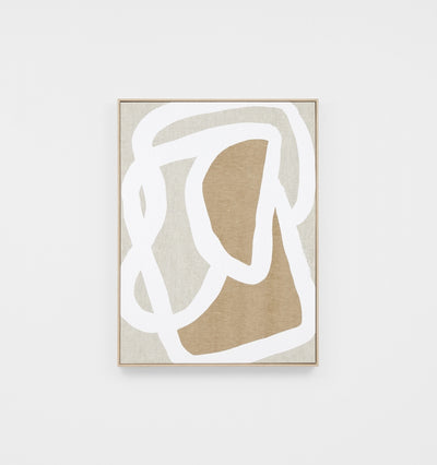 Entangled White Abstract Framed Screenprint