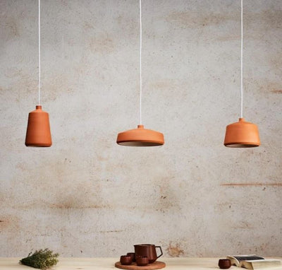 Flame 28 Terracotta Clay Pendant