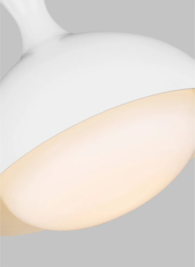 AERIN Lucerne 1 Light Burnished Brass & Matte White Pendant