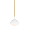 AERIN Lucerne 1 Light Burnished Brass & Matte White Pendant