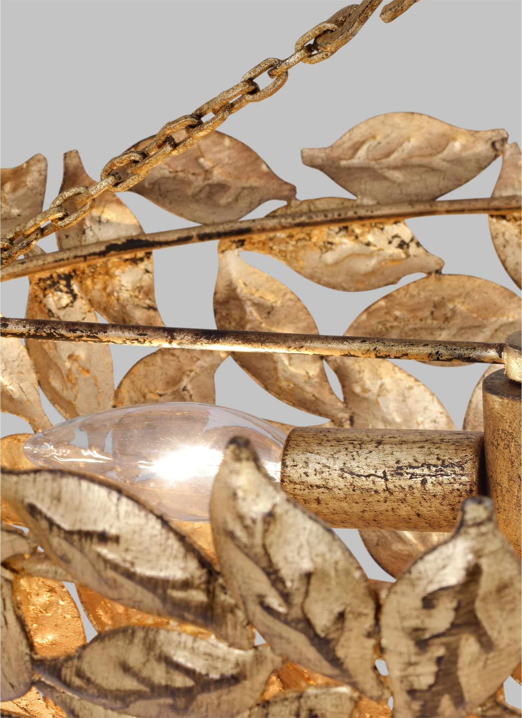 Gold leaf flush mount light deals