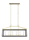 Chapman & Myers Carlow 6 Light Black & Burnished Brass Linear Chandelier Lighting Affairs