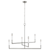 Chapman & Myers Bayview 6 Light Polished Nickel Large Chandelier Lighting Affairs