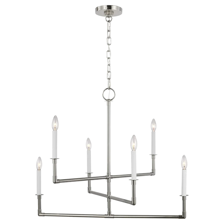 Chapman & Myers Bayview 6 Light Polished Nickel Medium Chandelier Lighting Affairs