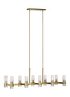 Chapman & Myers Geneva 10 Light Linear Burnished Brass Chandelier Lighting Affairs