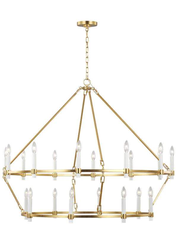 Chapman & Myers Marston 20 Light Burnished Brass Pendant Lighting Affairs Chandelier