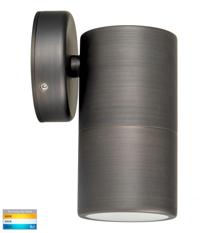 Tivah Antique Brass TRI Colour Fixed Down Wall Light