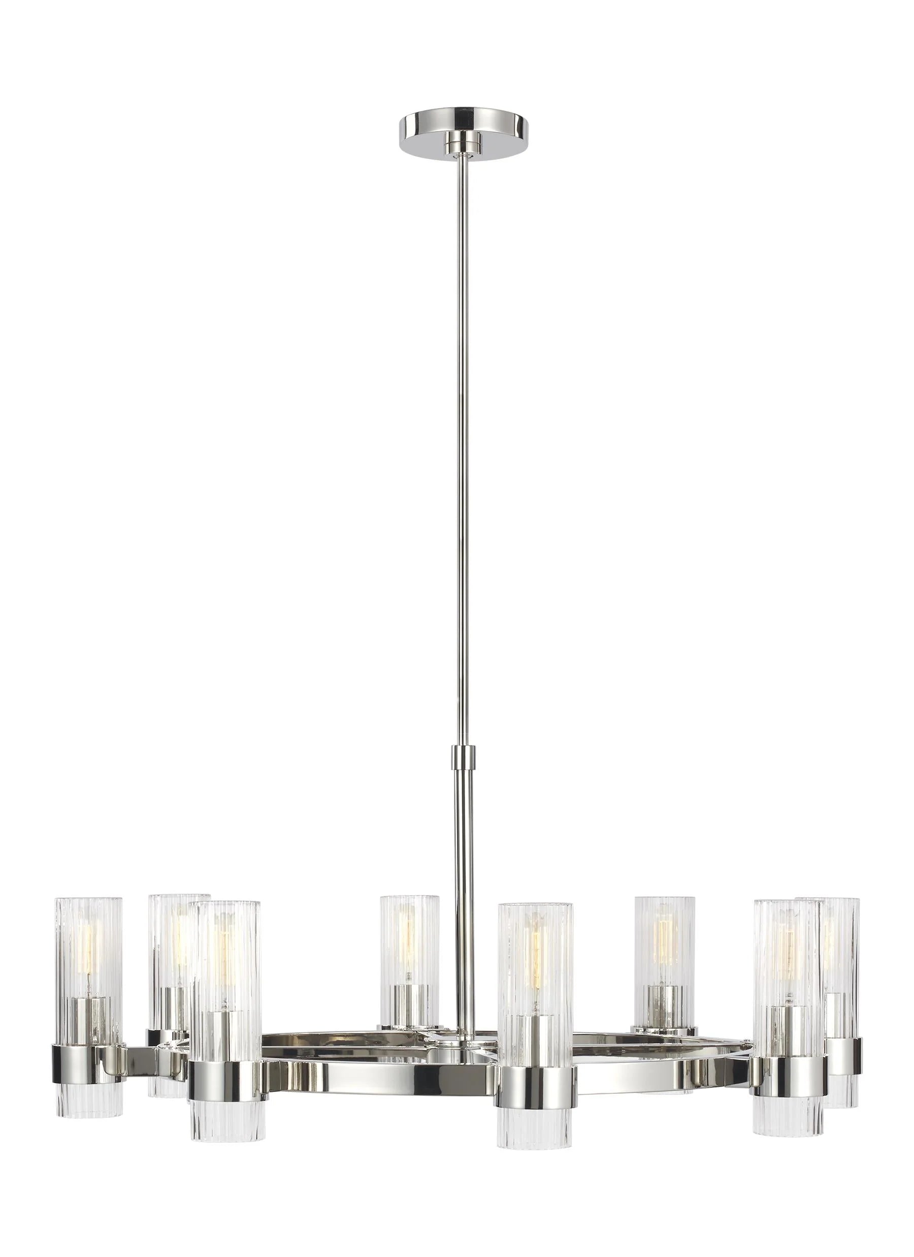 Chapman & Myers Geneva 8 Light Polished Nickel Chandelier Lighting Affairs