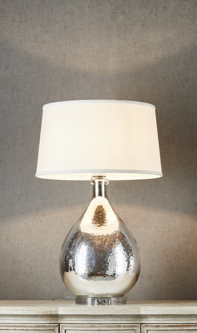 Halo Table Lamp with Off White Shade