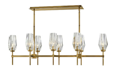 Hinkley Ana 8 Light Heritage Brass Linear Chandelier Lighting Affairs