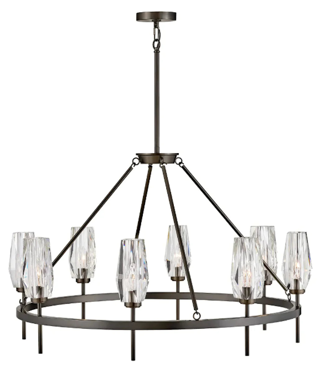 Hinkley Ana 8 Light Large Single Tier Black Chandelier Lighting Affairs