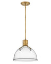 Hinkley Argo 1 Light Heritage Brass and Glass Pendant Lighting Affairs