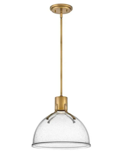 Hinkley Argo 1 Light Heritage Brass and Glass Pendant Lighting Affairs