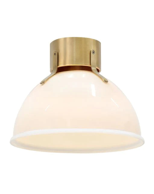 Hinkley Argo 1 Light Heritage Brass with Cased Opal Glass Flush Mount Lighting Affairs