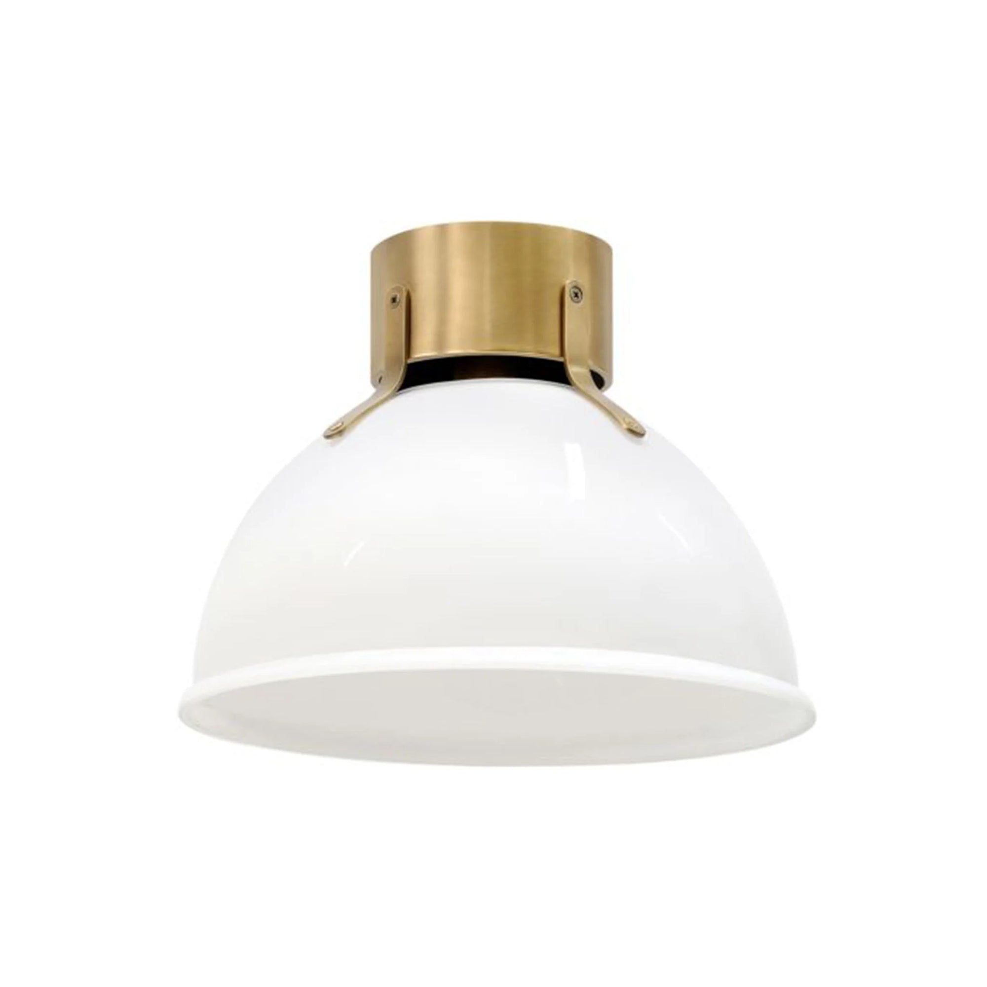Hinkley Argo 1 Light Heritage Brass with Cased Opal Glass Flush