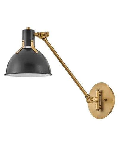 Hinkley Argo 1 Light Satin Black with Lacquered Brass Accents Wall Bracket Lighting Affairs