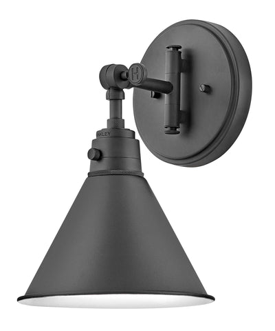 Hinkley Arti 1 Light Small Black Wall Light Lighting Affairs