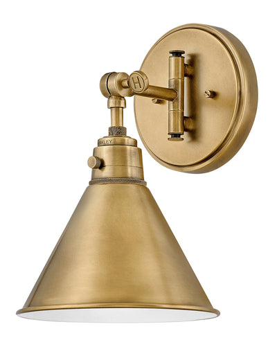 Hinkley Arti 1 Light Small Heritage Brass Wall Light Lighting Affairs