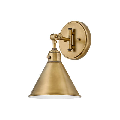 Hinkley Arti 1 Light Small Heritage Brass Wall Light Lighting Affairs