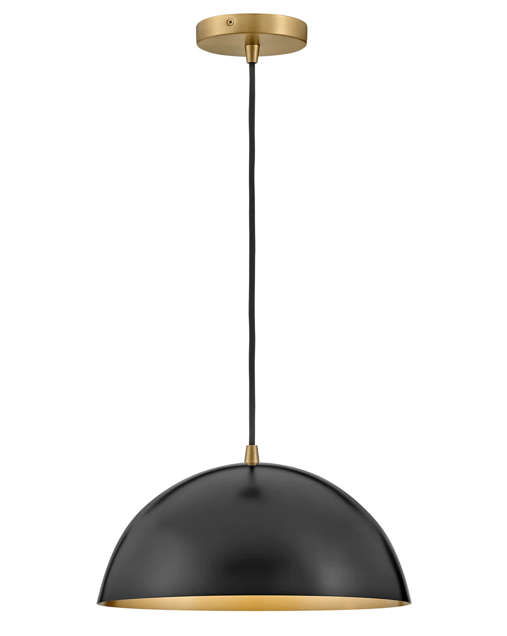Hinkley Lark Lou 1 Light Black and Lacquered Brass Pendant Lighting Affairs