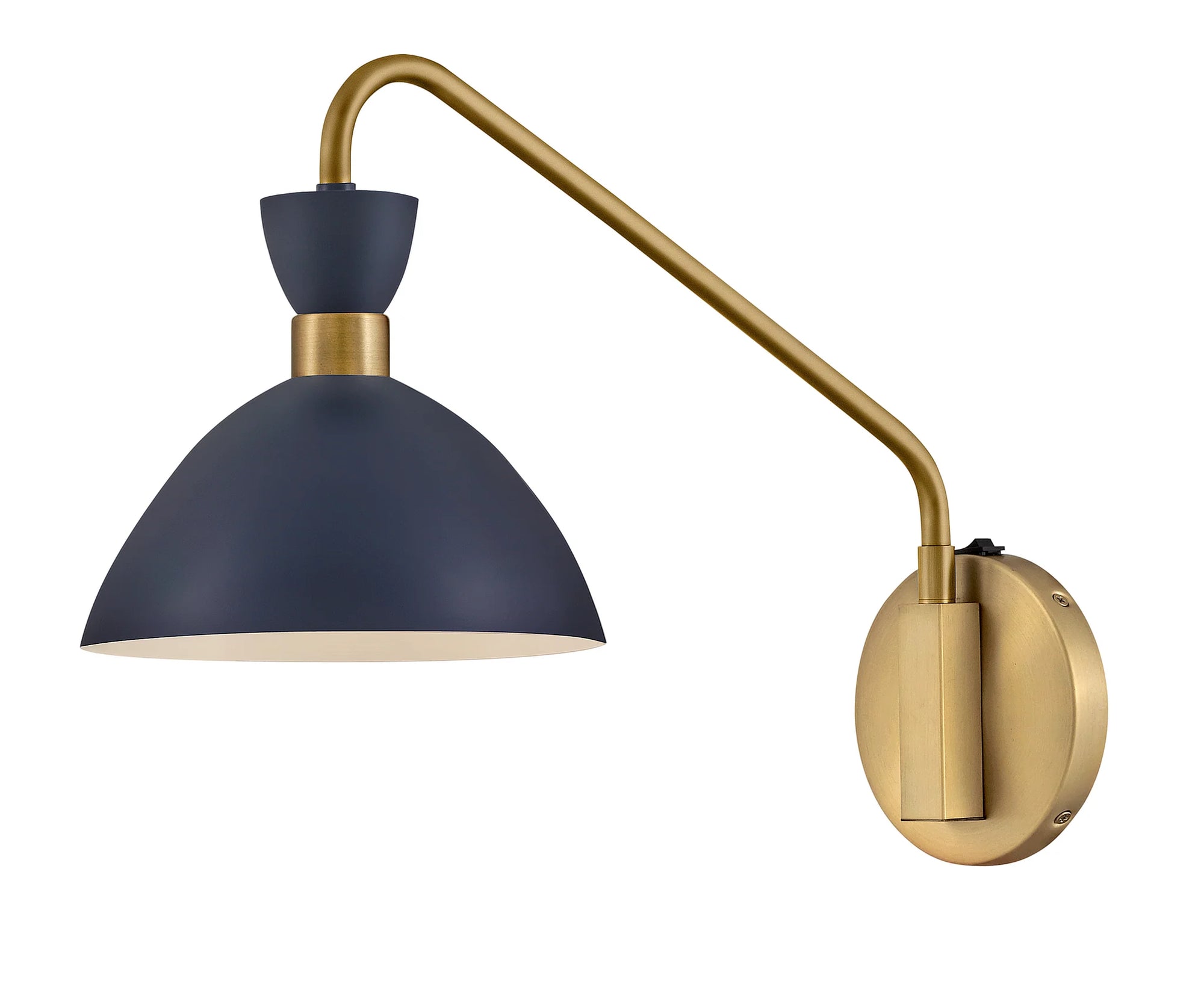 Hinkley Lark Simon 1 Light Matte Navy with Heritage Brass Wall Sconce Lighting Affairs