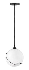 Hinkley Skye 1 Light Black and Opal Glass Pendant Lighting Affairs