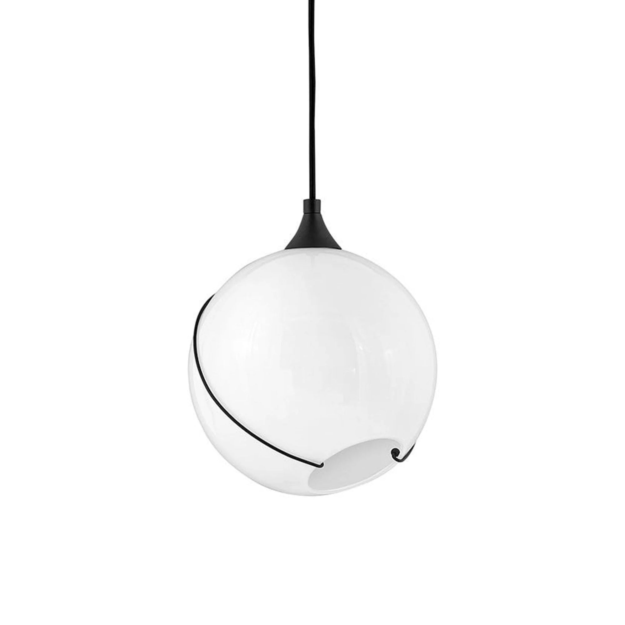 Hinkley Skye 1 Light Black and Opal Glass Pendant Lighting Affairs