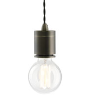Parlour Round Glass Iron Pendant
