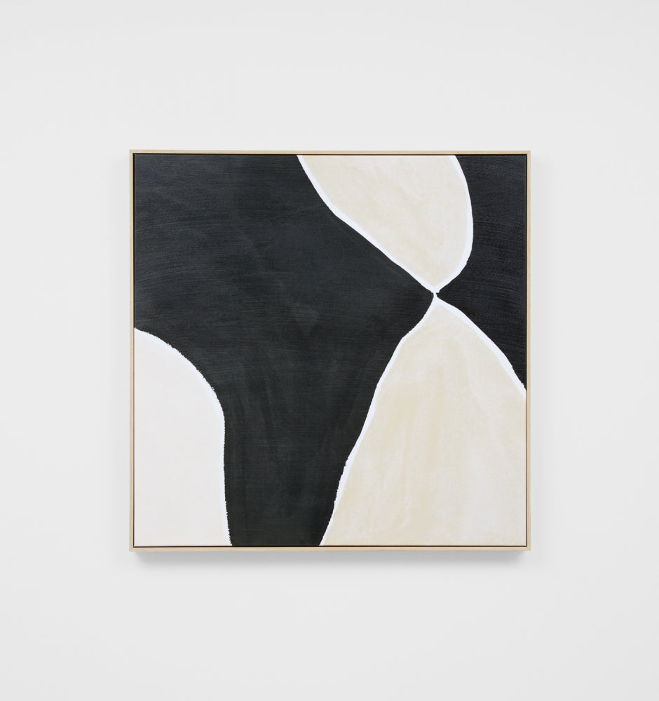 Jude Black Neutral Framed Canvas