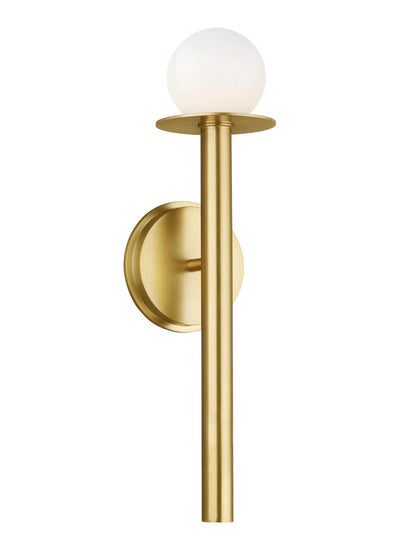 Kelly Wearstler Nodes 1 Light Burnished Brass Milk Glass Wall Sconce Lighting Affairs