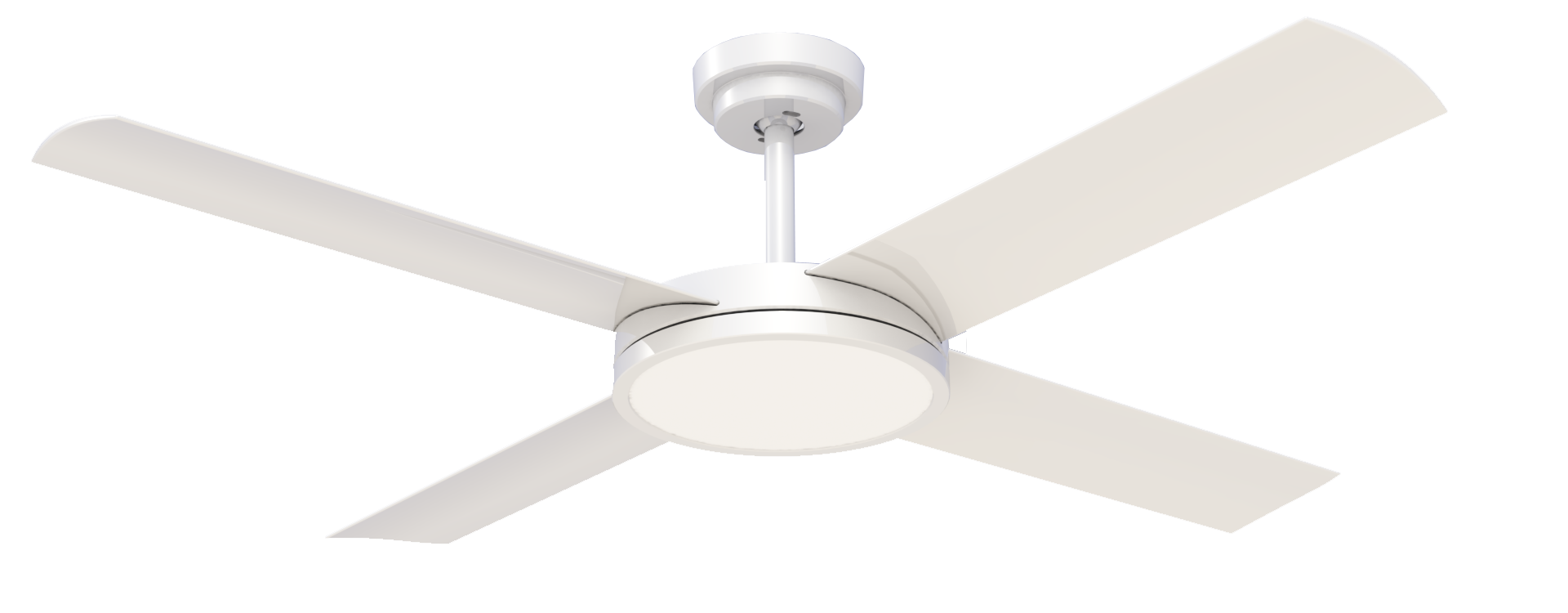 Revolution 3 with 24W LED Light (Dimmable) 52” Ceiling Fan - White