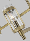 Ralph Lauren Flynn 3 Light Time Worn Brass and Clear Glass Pendant Lighting Affairs