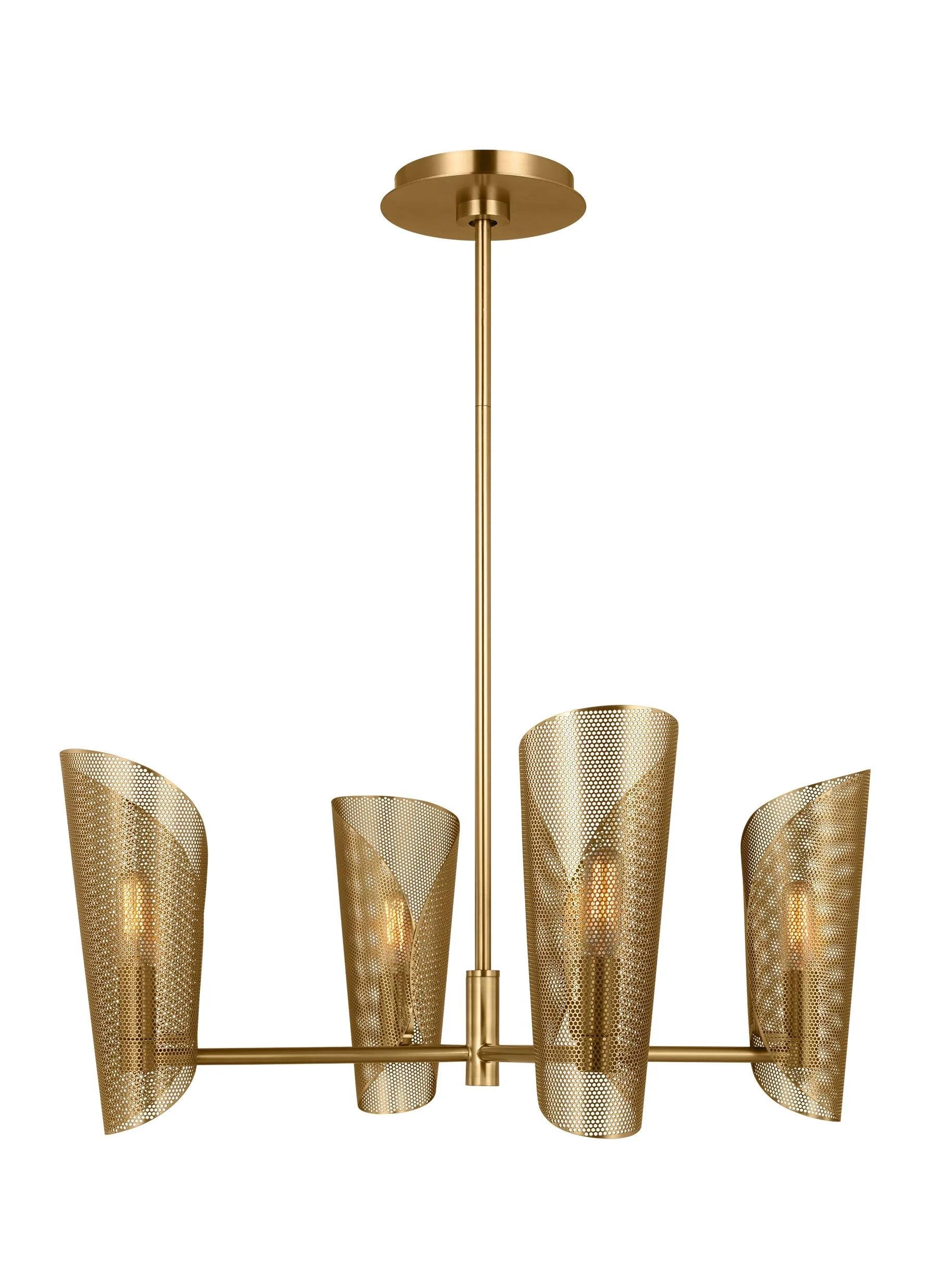 Christiane Lemieux Plivot 4 Light Burnished Brass Chandelier Lighting Affairs