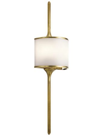 Mona 2 Light Natural Brass Wall Light