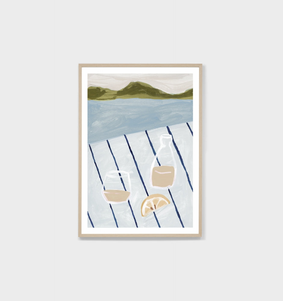 Mediterranean Alfresco Blue Stripe Print