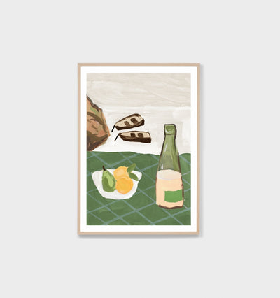 Mediterranean Alfresco Green Framed Print