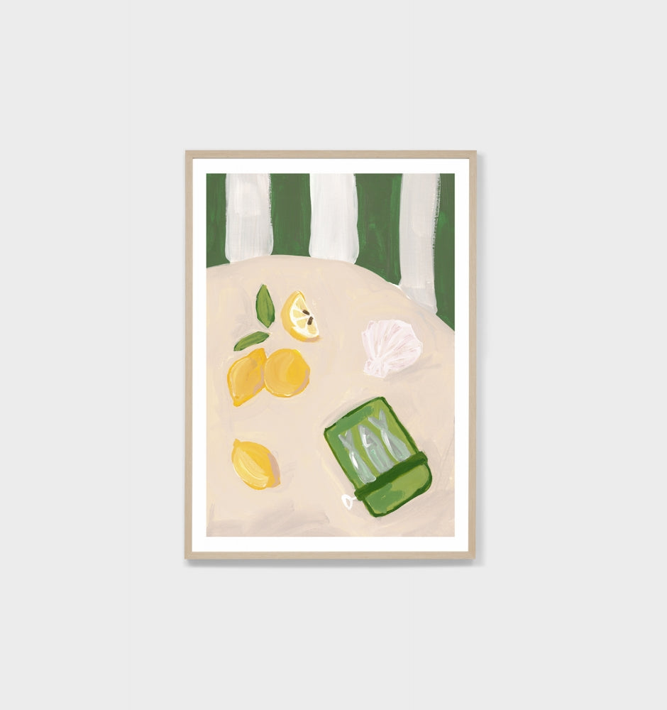 Mediterranean Alfresco Green Lemon Print