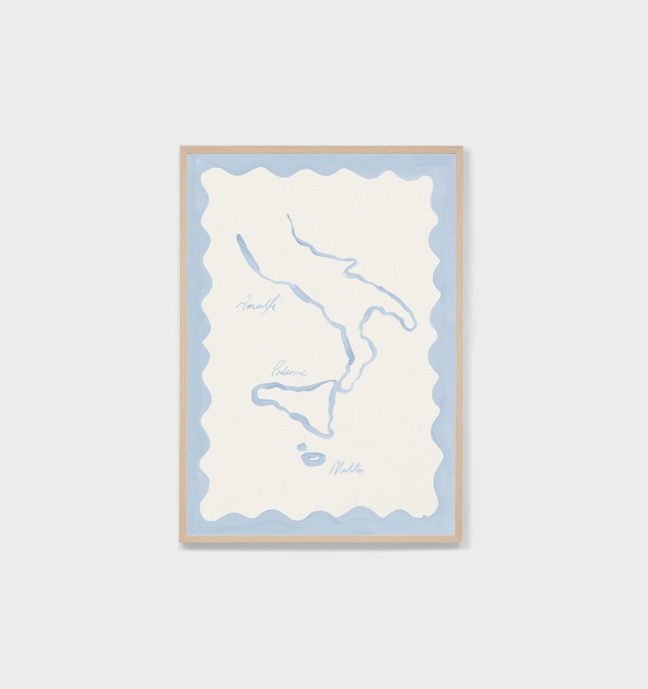 Mediterranean Map Sky Print