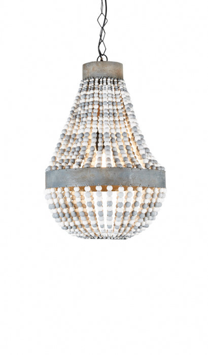 Miramare Oval White Beaded Hanging Lamp