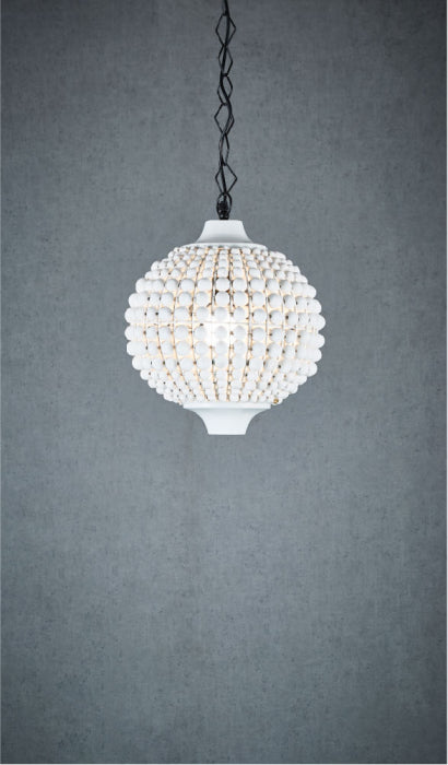 Miramare White Beaded Hanging Lamp