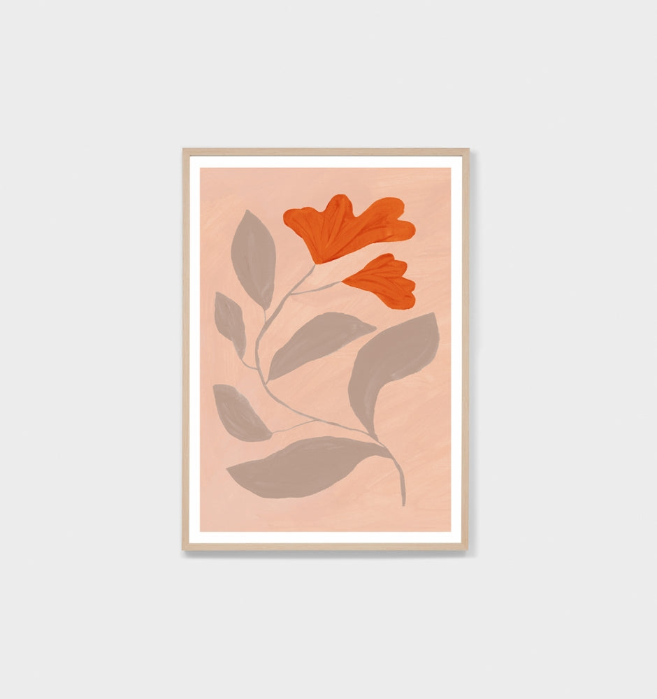 Modern Bloom Apricot Framed Print