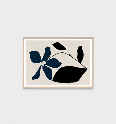 Modern Bloom Navy Framed Print